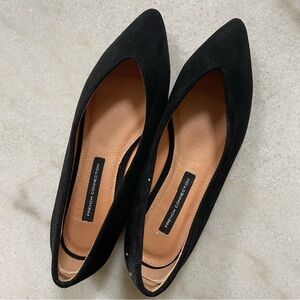 Women’s Black Swede almond toe ballet flats
French connection shoe
Size 7 
New